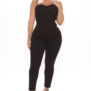 NWT- Fashion Nova- Flaunt It If You Got It Jumpsuit - Black, Size Medium